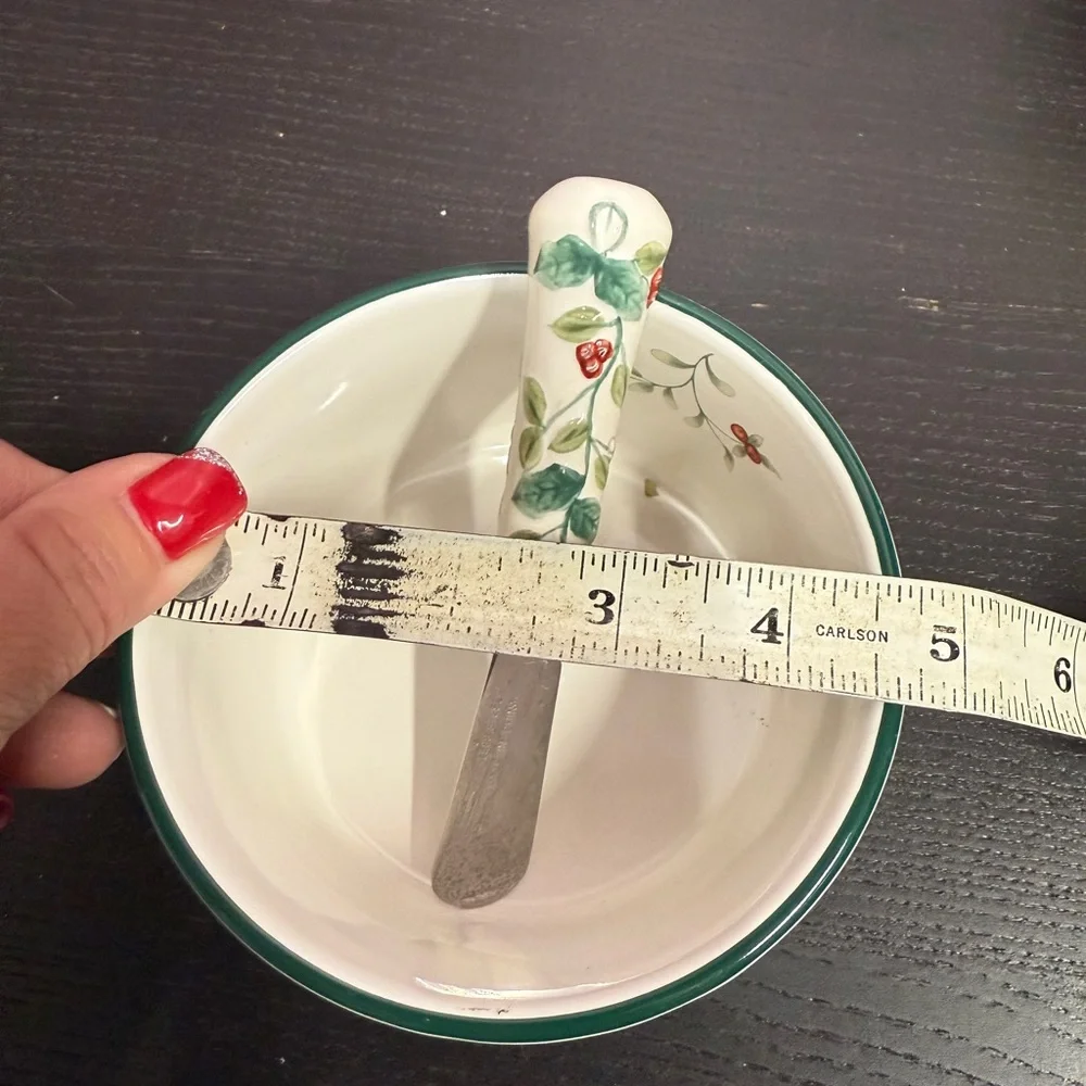 Pfaltzgraff Winterberry Holiday Dip Dish and Cheese Spreader Ceramic Dishware